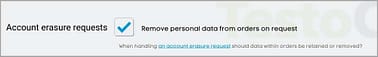 Account erasure requests testochecker