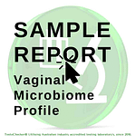 Redacted test results for the Vaginal Microbiome Profile.