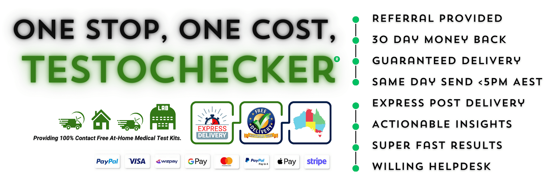 one stop one cost at testochecker in Australia.