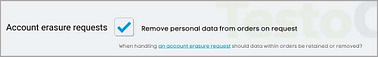 Account erasure requests testochecker